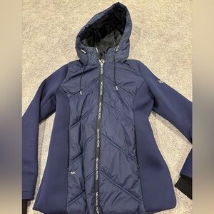 MICHAEL KORS WOMENS WINTER JACKET NAVY BLUE SIZE SMALL